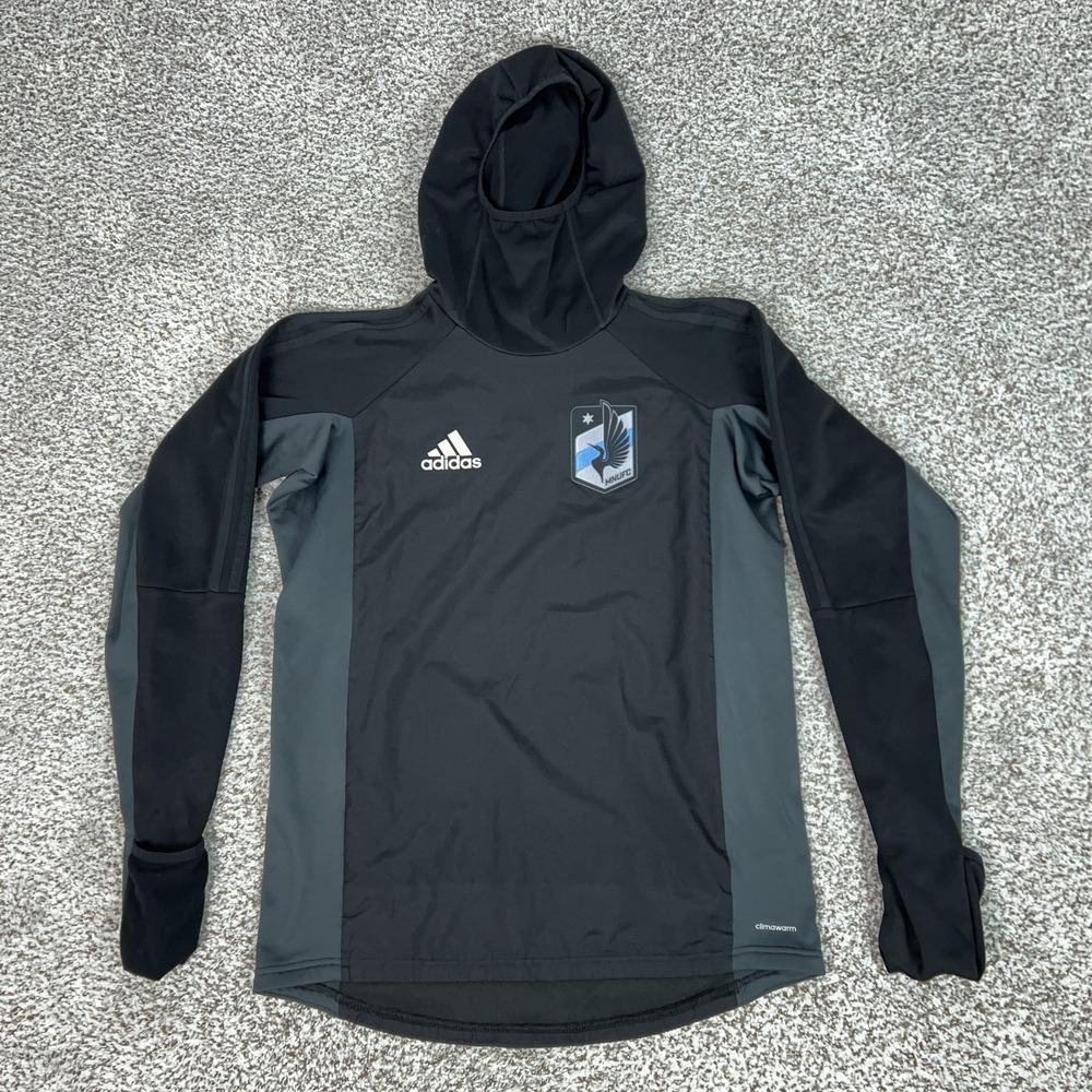 Minnesota‎ United FC Sweatshirt Mens Small Black MLS Soccer Adidas Hooded Top